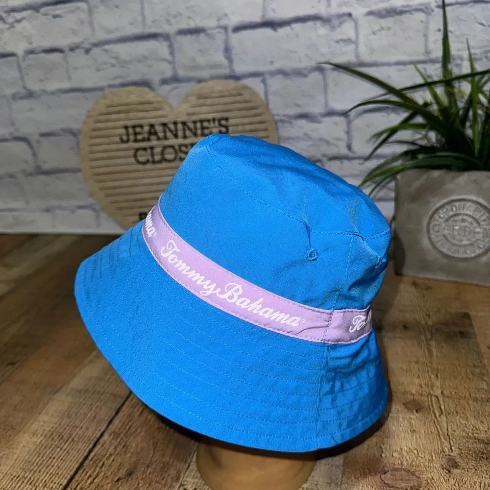 Tommy Bahama Seahorse Reversible Swim Summer Bucket Hat Girls Adjustable 2T-4T